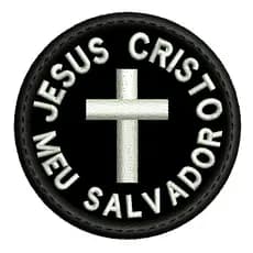 Patch bordado 5x5 cm Jesus Cristo meu Salvador carrapicho, costura, termocolante cruz me libertou