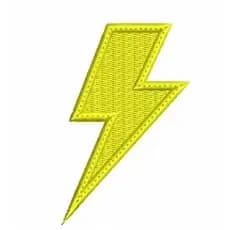 Patch bordado 7x4,5cm Raio Flash com fecho de contato, termocolante ou para costurar varias cores
