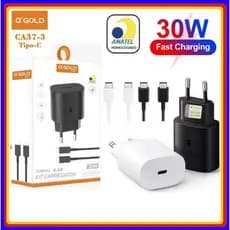 Kit Carregador 30W Turbo 6.1A com cabo Tipo-C pra Tipo-C carregador Samsung  A Gold original