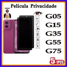 Película de Privacidade 3D Vidro Temperado Anti Spy pra MOTO G05 G15 G35 G55 G75