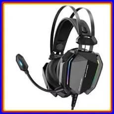 Fone de ouvido para jogo PC Headset Gamer RGB Pro com Microfone e Ajuste de Volume+Cabo P2 para 2 P2