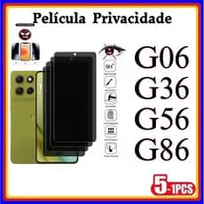 Película de Privacidade 3D Vidro Temperado Anti Spy Pra MOTO G06 G36 G56 G86