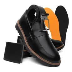 Kit Oxford Masculino Social Festa Formatura Casamento Preto Carteira Cinto + Palmilha Brinde Envio Imediato