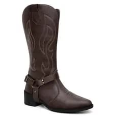 Texana Café Bota Western Blogueira Com Acessório Cabresto Removível Estilo Rodeio Country
