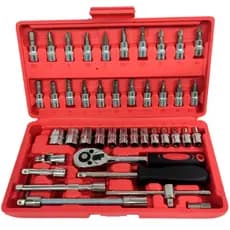 Conjunto Chaves Canhao Catraca 46 Peças Profissional Ferr...
