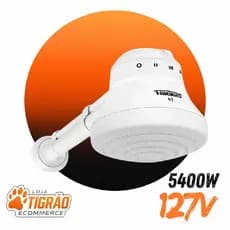 Chuveiro Elétrico Fixo Branco Fame 5.399 Kw C Cano 30cm 127v