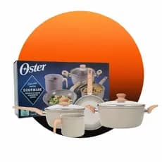 Jogo Panelas Oster Marble Edition 4 Pçs Cerâmica Cinza Dust