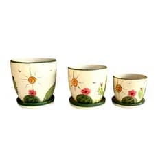 🌿 Cachepô de Cerâmica 🪴 Decoração Casa e Jardim – G/M/P