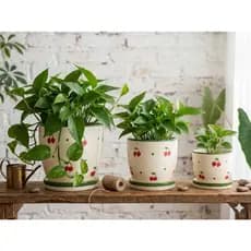 🍒 Cachepô Cerejinha – Decoração Fofa para Plantas (Venda Unitária)