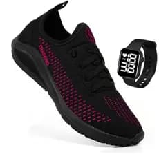 Tenis Esportivo Feminino Olimp Para Caminhada Corrida Crossfit Treino Macio Confortável + Relógio