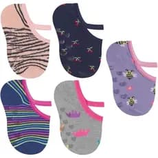 Kit 3 Meias Bebe Sapatilha Antiderrapante Invisível Estampada Algodão Selene