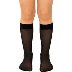Kit 3 Pares de Meias 3/4 Fio 40 Daniela Discreta Tamanho Único Modelo Europeu Soft Bord Cano Alto Punho Soft Social
