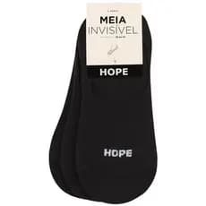 Kit 3 Pares Meias Cano Invisível Hope Fresca Calcanhar Anatômico Firme Soquete Algodão Silicone Macia