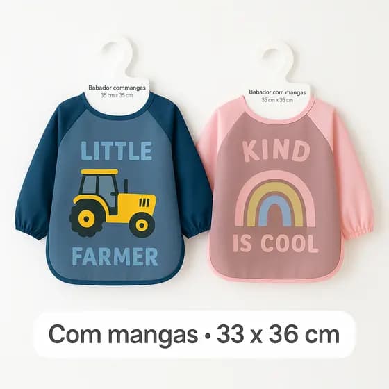 Babador Impermeável | Masculino e Feminino | Limpeza Facil, Reutilizável 35X34 CM - Baratão