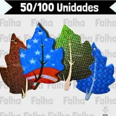 Kit 50/100 Aromatizantes CHEIRINHOS PARA CARRO e AMBIENTE em Formato De FOLHA  - BARATÃO