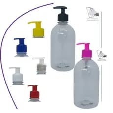 2 Unidades Frasco Pet 500 ml C/ Válvula Pump Saboneteira, Álcool Gel, Creme, etc...