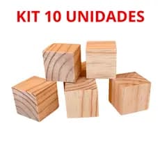 KIT 5 a 20 Unidades Cubo Madeira Maciça pinus 6x6x6cm Artesanato