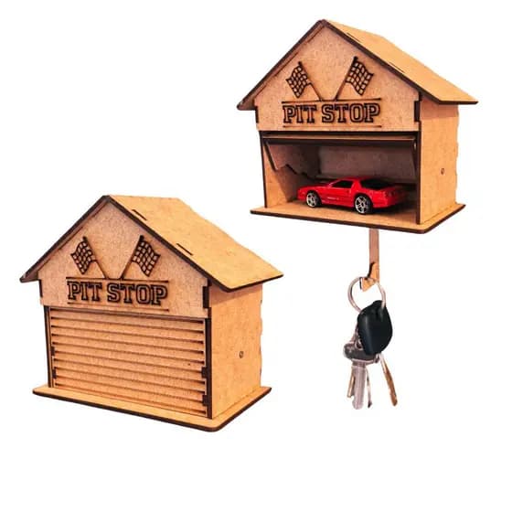 Chaveiro Porta Chaves MDF Garagem Container Organizador de Chaves Carrinho até 9 cm Hot Wheels