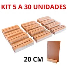 KIT 5 A 30 unidades Suporte Porta Retrato Foto Polaroid 20CM Madeira Pinus Decorativo Brindes