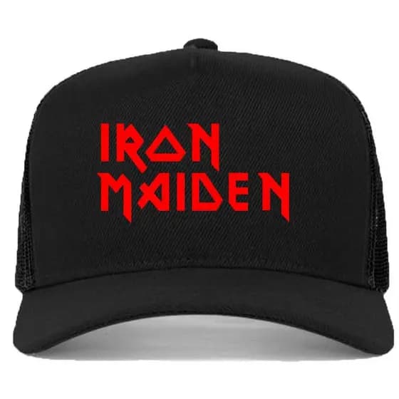 Boné Snapback Trucker rock Aba Curva Banda Iron