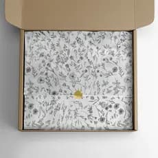 Papel Seda Premium Estampa Floral 100 Folhas Embalagem Sofisticada Para Roupas Presentes Cestas e Artesanato