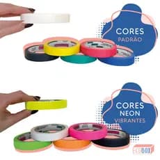 Kit 6 Rolos Fita Crepe Colorida 18mm x 30mts Para Artesanato Escolar Escritório Decoração Festas Marcação Embrulho