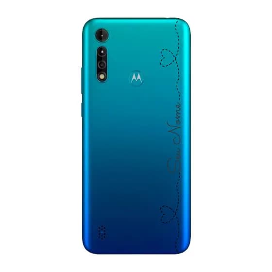 Capinha para Moto G8 Power Lite Anti Impacto Personalizada - Nome na lateral e fundo transparente