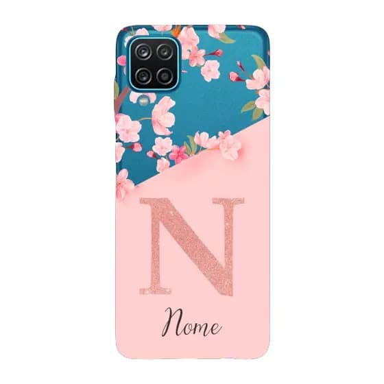 Capinha para Samsung A12 Anti Impacto Personalizada - Delicate Flowers com nome e fundo transparente