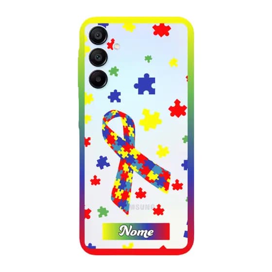 Capinha para Samsung A15 Anti Impacto Personalizada - Autismo - Autista - com nome e fundo transparente