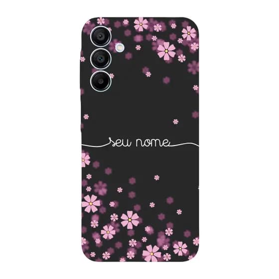 Capinha para Samsung A15 Anti Impacto Personalizada - Flores Lilás com nome