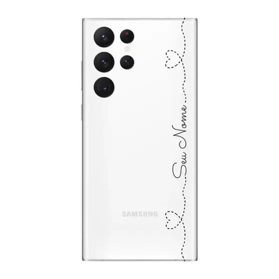 Capinha para Samsung S23 Ultra Anti Impacto Personalizada - Nome na lateral e fundo transparente