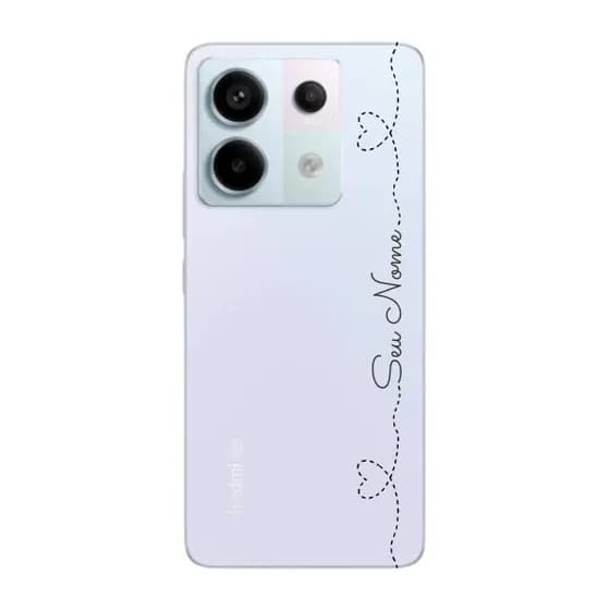 Capinha para Xiaomi RedMi Note 13 Pro 5G Anti Impacto Personalizada - Nome na lateral e fundo transparente