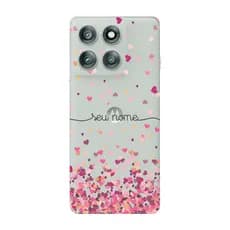 Capinha para Moto Edge 60 Fusion Anti Impacto Personalizada - Chuva de corações rosa com nome