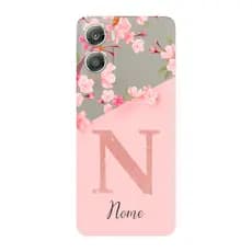 Capinha para Moto G06 Anti Impacto Personalizada - Delicate Flowers Rosa com nome e inicial