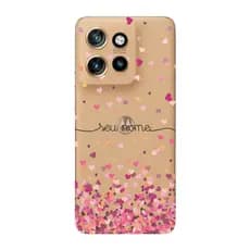 Capinha para Moto Edge 60 Neo Anti Impacto Personalizada - Chuva de corações rosa com nome
