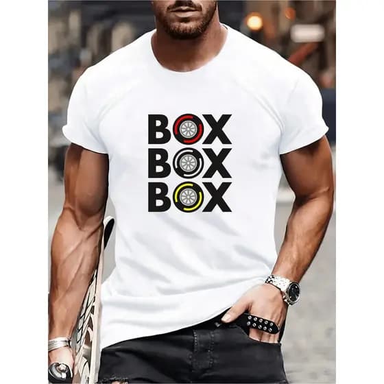 Camiseta Masculina Box Box Box F1 100% Algodao Premium