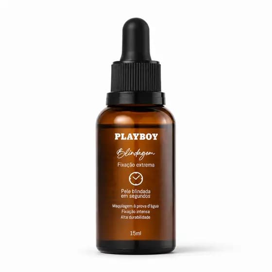 Blindagem Fixação Extrema Playboy 15ml • Primer Fixador Diluidor • Maquiagem à Prova D’Água • Alta Durabilidade