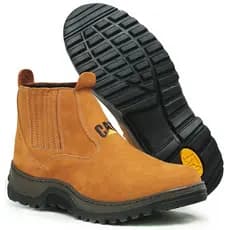 Bota caterpillar masculina solado macio legitimo amarela