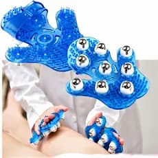 Luva Silicone Massagem Pernas 9 Esferas De Aço para Drenagem | fisioterapia saúde corpo