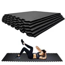 Kit 15 Tatames de EVA preto 100x100x1cm Tapete Piso Anti-Impacto | infantil artes marciais treino
