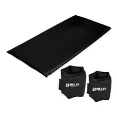 Kit Treino em Casa Funcional - Par Caneleira Peso Tornozeleira 3kg  + Colchonete em Espuma