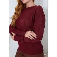 Blusa de frio Feminina Suéter Tricot Manga Longa outono Inverno 2026 Boho Elegante tendência tricô quentinho tipo lã