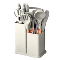 BEGE - 19 peças - Conjunto de Utensílios de Cozinha Completo