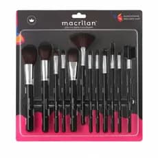 Kit Pincel Macrilan Profissional p/Maquiagem 12 Un Completo