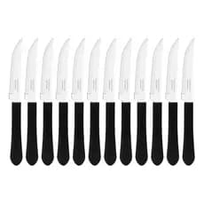 Jogo De Faca Tramontina Leme Cozinha Para Mesa E Churrasco Aço Inox