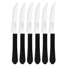 Jogo De Faca Tramontina leme 6un m Inox Mesa Churrasco