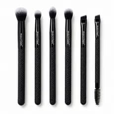 Kit Pincéis Maquiagem Olhos Macrilan Noir Profissional Esfumar Delinear Sobrancelha