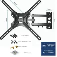Suporte Rack Para Televisão Articulado Tv Monitor Led 15 20 22 27 29 32 39 40 42 43 46 50 52 55 Inch
