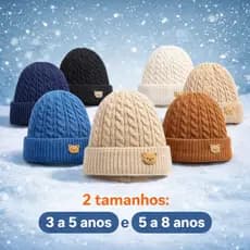 Gorro Infantil Masculino Peluciado Touca de Frio Menino 3-5 e 5-8 Anos Super Quente Inverno 2026
