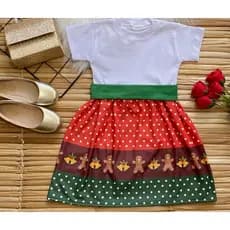Vestido feminino menina infantil temático natal verão.